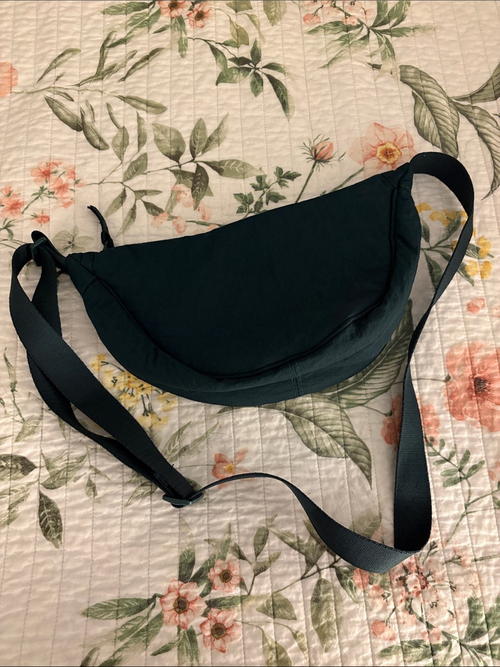 Women's Dark Green Crescent Crossbody Sling Bag - Everyday Hands-Free